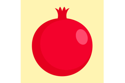 Pomegranate icon, flat style