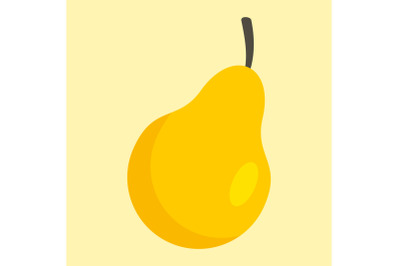 Yellow pear icon, flat style