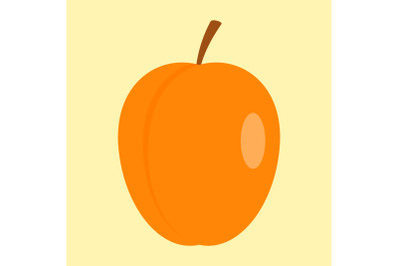 Peach icon, flat style