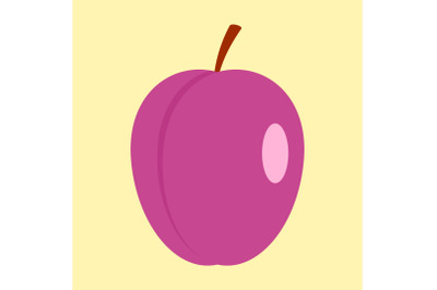 Plum icon, flat style