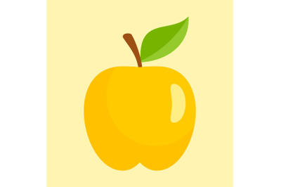 Gold apple icon, flat style