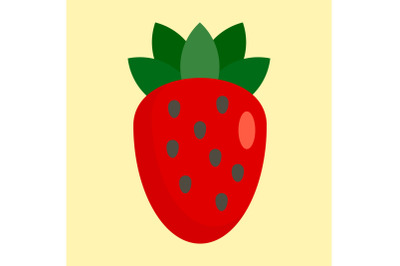 Strawberry icon, flat style