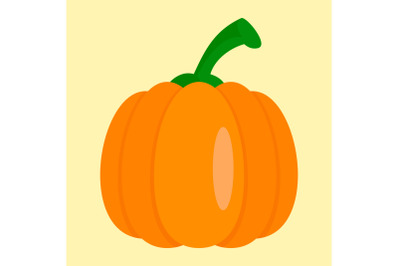 Pumpkin icon, flat style