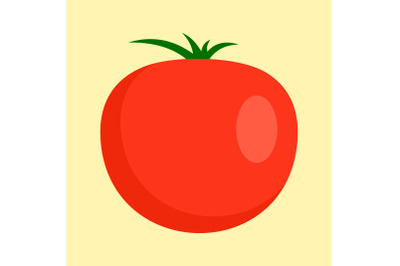 Red tomato icon, flat style