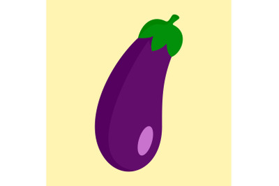 Eggplant icon, flat style