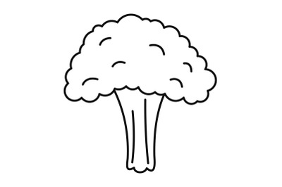 Salad broccoli icon, outline style