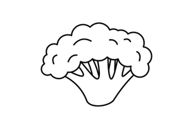 Fresh broccoli icon, outline style