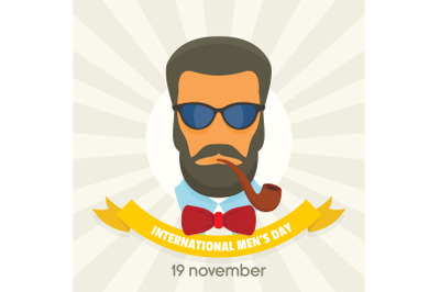 Mens day concept background, flat style
