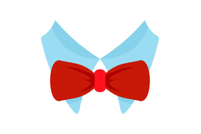 Bow tie shirt icon, flat style