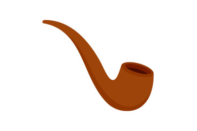 Smoking pipe icon, flat style