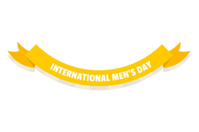 International men day ribbon icon, flat style