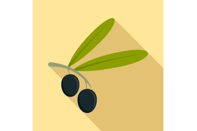 Olive icon, flat style
