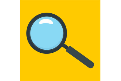 Magnify glass icon, flat style
