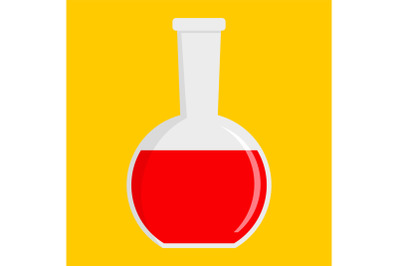 Red potion icon, flat style