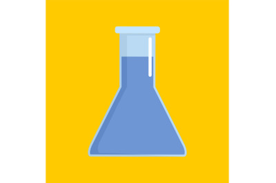 Grey flask icon, flat style