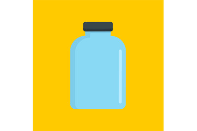 Chemistry jar icon, flat style