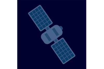 Space satellite icon, flat style