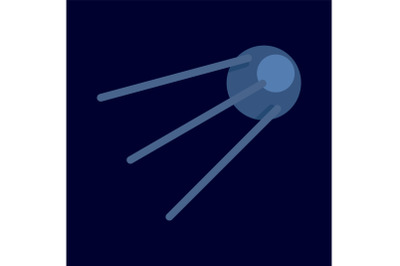 Ball satellite icon, flat style