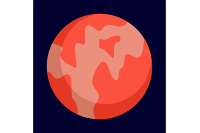 Abstract planet icon, flat style