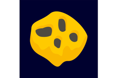 Asteroid icon, flat style