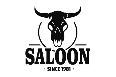 Skull saloon logo, simple style