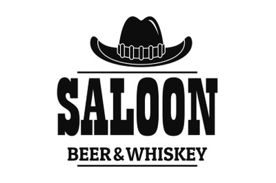 Whiskey saloon logo, simple style