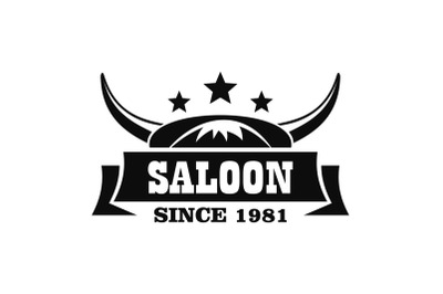 Old desert saloon logo, simple style