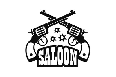 Saloon pistol logo, simple style
