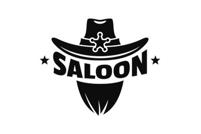 Saloon texas hat logo, simple style