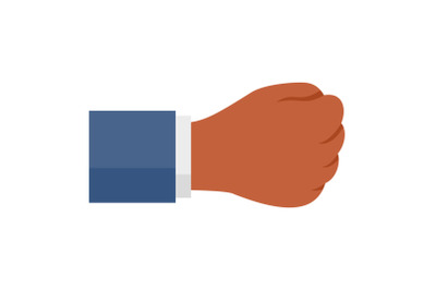 Business fist icon, flat style