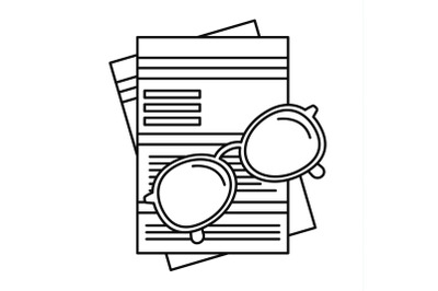 Paycheck paper icon, outline style