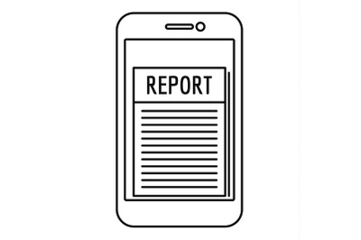 Expense report icon, outline style