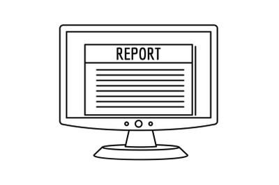 Digital tax report icon, outline style