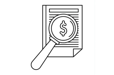 Payment paper icon, outline style