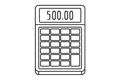 Financial calculator icon, outline style