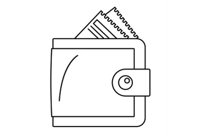 Money wallet icon, outline style