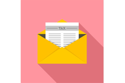 Tax mail icon, flat style