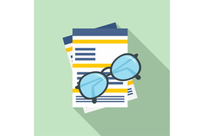Paycheck paper icon, flat style