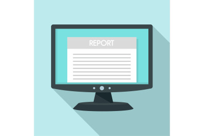 Digital tax report icon, flat style