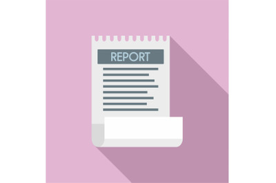 Bill paper report icon, flat style