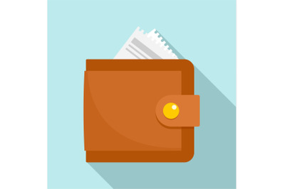 Money wallet icon, flat style