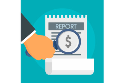 Salary report concept background, flat style