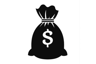 Money bag icon, simple style