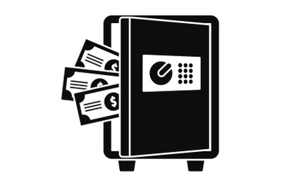 Metal safe icon, simple style