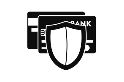 Protected credit card icon, simple style