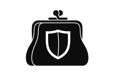 Secure purse icon, simple style