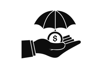 Safe money hand icon, simple style