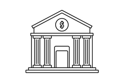Money bank icon, outline style
