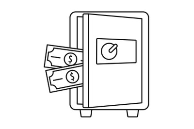 Metal safe icon, outline style