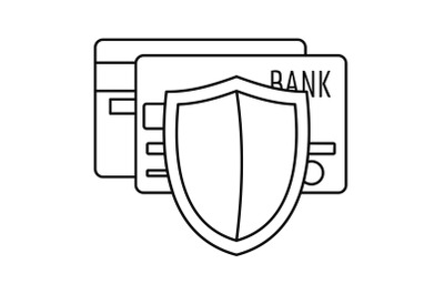 Protected credit card icon, outline style